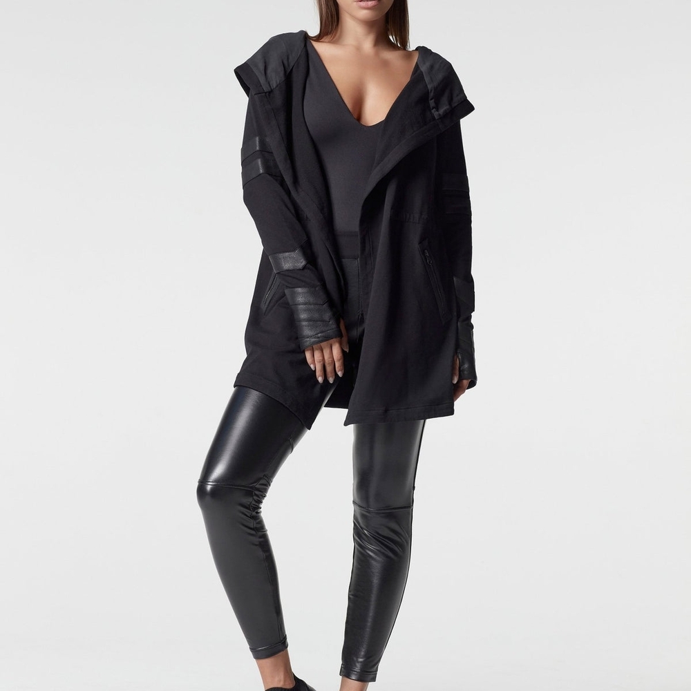 Blanc Noir Black Trench Coat for Women - Picture 2 of 9